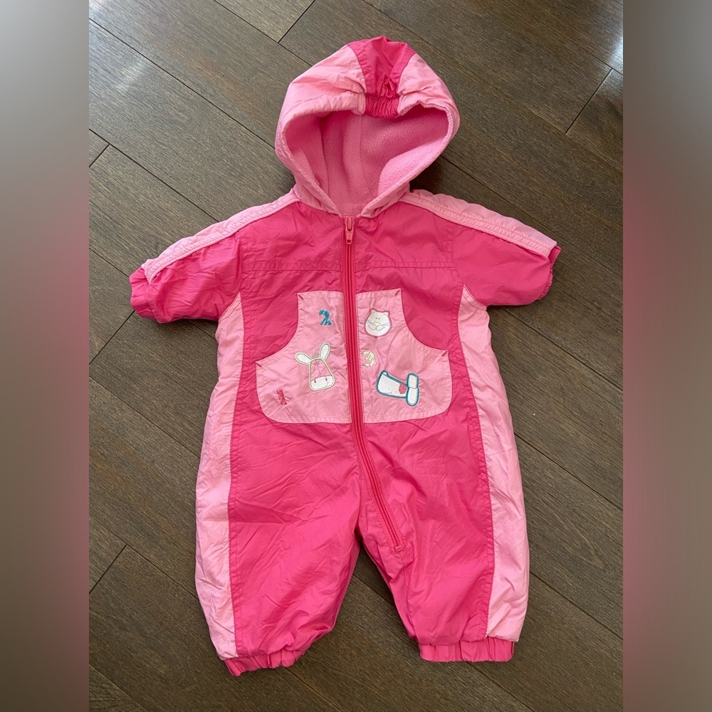 ❤️4 for $25❤️ Vintage fleece lined‎ spring/fall hooded jumper size 3 months